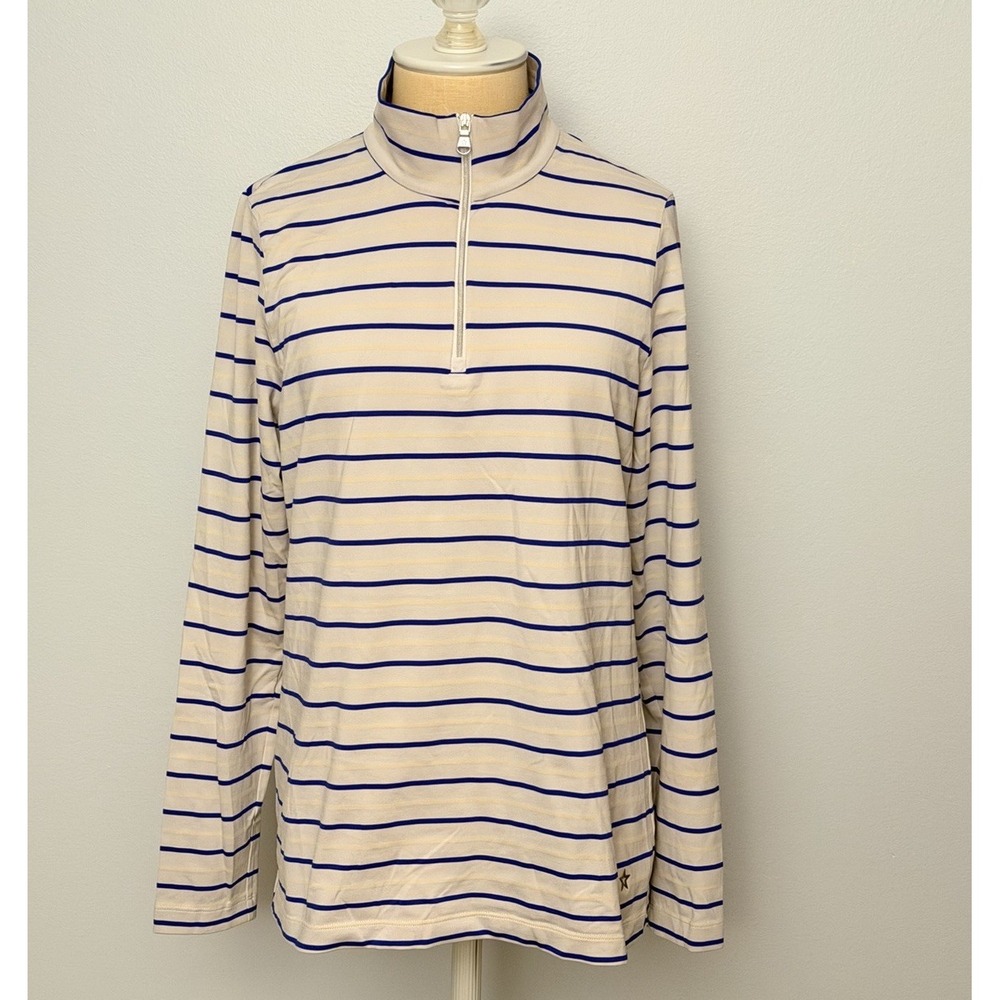 Lohla Sport Golf Women's Size L Performance Quarter Zip Striped Pullover
